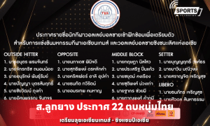 ส.ลูกยาง ประกาศ 22 ตบหนุ่มไทย